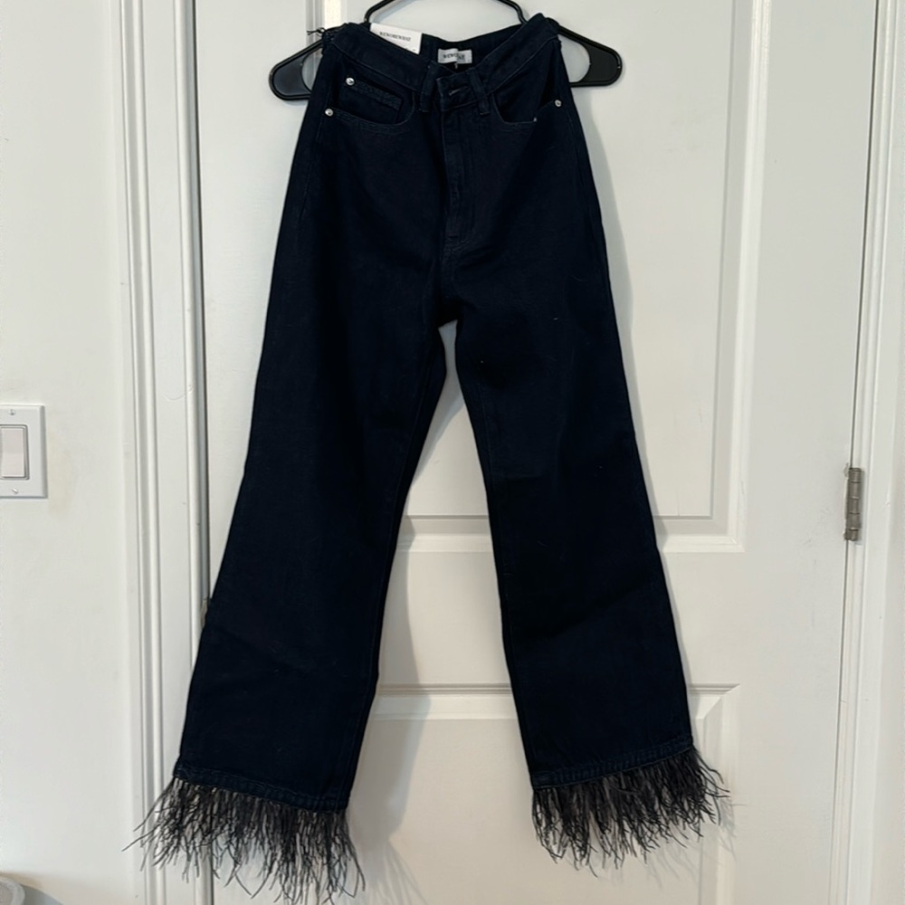 We wore what feather jeans